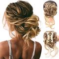 chignon désordonné cheveux synthétiques ondulés bouclés chouchous extension postiches pour femmes perruque chignon griffe en chignon extensions de cheveux chignons désordonnés (12h24 # mélange brun