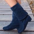 Femme Bottes Chaussures en daim Grandes Tailles Bottes d'hiver Soirée Extérieur Travail Couleur unie Cuissardes Hiver Talon haut Talon Bottier Rétro Vintage Mode Décontractées Daim Mocassins Noir