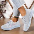 Femme Basket Chaussures Flyknit Chaussures de confort Extérieur du quotidien Floral Broderie Eté Talon Plat Bout rond Le style mignon Décontractées Confort Course à Pied Tissage Volant Bande élastique