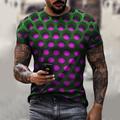 Homme Unisexe T shirt Tee Tee Graphic 3D Print Col Ras du Cou Col Rond Vert Violet Vert Claire Rose Pourpre foncé 3D effet Grande Taille Casual du quotidien Manche Courte Vêtement Tenue Rétro Vintage