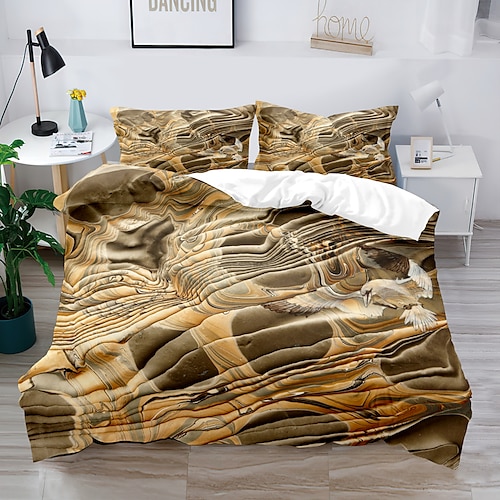 Literie 3d marbre imprimé imprimé housse de couette ensembles de literie housse de couette avec 1 housse de couette ou couvre-lit imprimé, 2 taies d