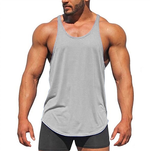 Homme Débardeur T-shirt sans manches Sans manches Col Rond Été Uni Mode Streetwear Débardeur d'entraînement Sport Loisir Athleisure Salle de sport Noir Blanche Jaune T-shirt haut de gamme pour homme