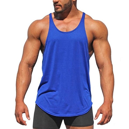 Homme Débardeur T-shirt sans manches Sans manches Col Rond Été Uni Mode Streetwear Débardeur d'entraînement Sport Loisir Athleisure Salle de sport Noir Blanche Jaune T-shirt haut de gamme pour homme