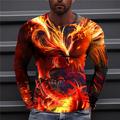 Homme Imprimés Photos Phénix T shirt manche longue T-shirt 3D effet Col Ras du Cou Chemise Design Décontractées Grand et grand du quotidien Vacances Blanche Vert Claire Rouge Printemps Automne