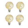 4 pièces led globe fée lumière ampoules étoilé décoratif vintage filament guirlandes lumineuses e26 e27 festival décoratif 3w g95 2700k blanc chaud pour salle de bain chambre salon