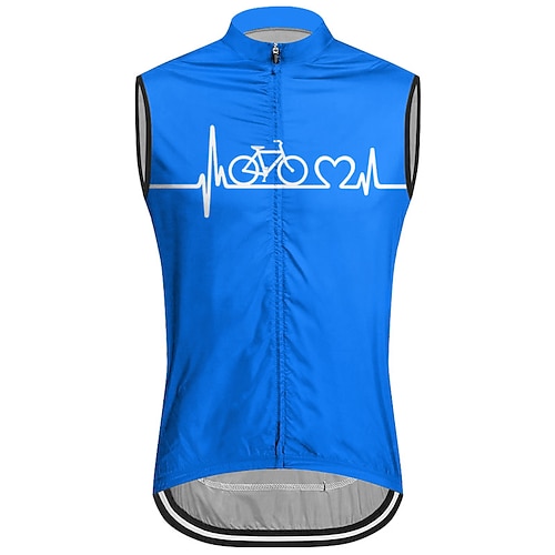 Homme Gilet de cyclisme Maillot de cyclisme Graphique Lettres Chiffres Drôle Sans manches Cyclisme Gilet / Veste Maillot Top avec 3 poches arrière VTT Vélo tout terrain Cyclisme sur route Séchage