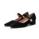 Femme Chaussures à Talons Chaussures de mariage Slip-Ons Chaussures en daim Baby Soirée Saint Valentin Nouvelle An Talons de mariage Strass Talon Bottier Bout carré Elégant Confort Minimalisme Velours