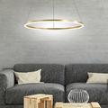 suspension led 40/60/80cm 1 lumière anneau design cercle dimmable aluminium peint finitions luxueuses style moderne salle à manger chambre suspension lampes 110-240v uniquement dimmable avec