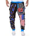 Homme Joggings Pantalon Jogging Pantalon Jogger Pantalon Chino Cordon Taille elastique Lettre Drapeau National Toute la longueur Fin de semaine basique Noir bleu marine Micro-élastique