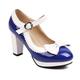 Femme Chaussures à Talons Chaussures Bullock Chaussures habillées Baby Mariage Soirée Noël Eté Noeud Talon Bottier Bout rond Elégant Mode Le style mignon Faux Cuir Lanière de cheville Bleu marine