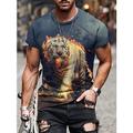 Homme Graphique Animal Lion T-shirt Manche Courte T-shirt Impression 3D Col ras du cou Chemise ancien Mode Designer Extérieur Quotidien Sports Noir Jaune Rouge Printemps Été Vêtement Tenue S M L XL