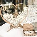 Livre d'or de mariage en forme de cœur, décoration 60/80 cœurs rustiques, boîte de dépôt en bois 3d pour mariage, boîte x9e3, livre d'or en forme de cœur