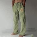 Homme Pantalon pantalon été Pantalon de plage Zippé Poche Cordon Soleil Imprimés Photos Confort Casual du quotidien Vacances Rétro Vintage Style Ethnique Vert Micro-élastique