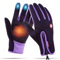 Gants hivernaux Gants vélo Gants Cyclisme Gants Tactiles L'hiver Doigt complet Antidérapant Etanche Coupe Vent Respirable Gants sport Vélo tout terrain / VTT Polaire Gel de silicone Violet Rose