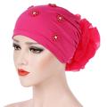 Nouvelles femmes casquette de perte de cheveux beanie skullies fleur perles musulman cancer chimio cap islamique indien chapeau couverture foulard mode bonnet