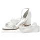 Femme Chaussures de mariage Chaussures habillées Chaussures de mariée Ruban Lacet Talon Cubain Bout ouvert Minimalisme Satin Lacet Noir Blanche Ivoire