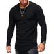 Homme T shirt Tee Chemise à manches longues Graphic Plein Mince Plissé Col Rond Grande Taille Normal Sortie manche longue Manche plissée Vêtement Tenue Muscle Essentiel