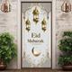 eid mubarak ramadan kareem couvre-portes décoration murale tapisserie de porte décoration de rideau de porte toile de fond bannière de porte amovible pour porte d'entrée intérieure extérieure