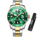 OLEVS Montres à Quartz pour Hommes Marque de Luxe Affaires Étanches Lumineuses Grand Cadran Montres de Poignet Sport Montre en Acier Inoxydable