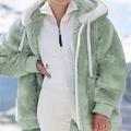 Sweat à capuche zippé Veste Polaire Sweat Femme Polaire sherpa Lingerie Sexy Zippé Vert Bleu Violet Plein Col Rond manche longue S M L XL 2XL 3XL / Hiver / Doublure Polaire