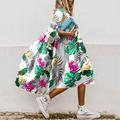 Femme Robe mi-longue Robe Évasée robe boheme Décontractées Bohème Extérieur Vacances du quotidien Standard Floral Manches 3/4 Col Rond Blanche Jaune Rouge Bleu Eté Printemps
