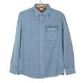 Homme Chemise Chemise en jean Chemise boutonnée Chemise décontractée Bleu manche longue Plein Revers Plein Air Vacances Poche Vêtement Tenue Jean Mode Loisir Chemise hawaïenne