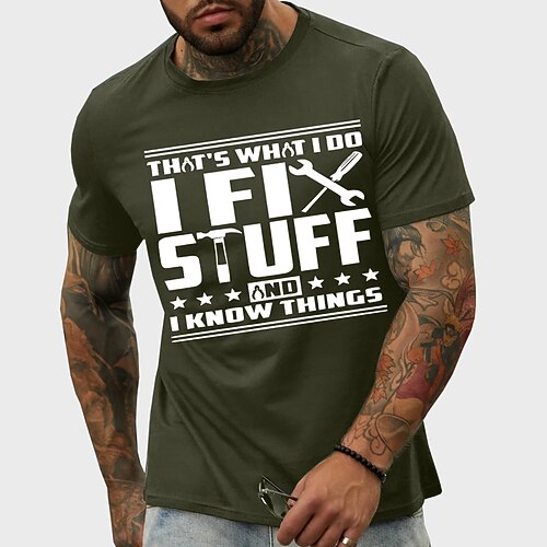 Homme Grande Taille Grande hauteur T shirt Tee Tee T-shirt Graphique Ras du cou Noir Blanche bleu marine Manches courtes Extérieur Sortie Imprimer Lettre Vêtement Tenue Mélange de Coton Vêtement de