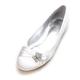 Femme Chaussures de mariage Paillettes de cristal scintillantes ornées de bijoux Chaussures de mariée Strass Fleur de satin Ruban Talon Plat Bout rond Ballerine Satin Noir Blanche Ivoire