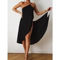 Femme Vêtement couvrant robe de plage Plein Dos Nu Accueil froid Bretelles Fines Robe mi-longue Sexy du quotidien Vacances Sans Manches Eté Printemps