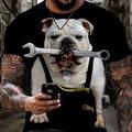 Homme Graphique Animal Chien T-shirt Manche Courte T-shirt Impression 3D Col ras du cou Chemise Quotidien Designer Rétro Vintage Sport en Plein Air Fête Sortir Noir Kaki Printemps Été Vêtement Tenue