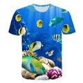 Le Jour des enfants Garçon 3D Requin Impression 3D Poissons T-shirt Tee-shirts Manche Courte Eté Actif Le style mignon Vêtement de rue Polyester Spandex Enfants Bébé 2-12 ans