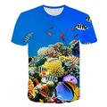 Le Jour des enfants Garçon 3D Requin Impression 3D Poissons T-shirt Tee-shirts Manche Courte Eté Actif Le style mignon Vêtement de rue Polyester Spandex Enfants Bébé 2-12 ans