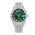 Montre à Quartz pour Hommes Montre Hip Hop Complètement Diamant Montre de Luxe en Acier Inoxydable Montres Analogiques Cadeau Petit Ami