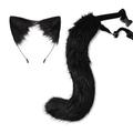 Oreilles de chat et loup renard queue d'animal cosplay costume fausse fourrure pince à cheveux coiffure halloween bandeau en cuir queue ensemble mardi gras