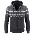 Homme Pull Chandail Gilet Pull Zippé Pull Veste Pull polaire Grosse maille Tricoter Découpé Zippé Tricoté Argyle Capuche basique à la mode Extérieur du quotidien Vêtement Tenue Hiver Automne Vin Bleu