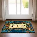 Bienvenue paillasson floral tapis de sol tapis lavables tapis de cuisine tapis antidérapant résistant à l'huile tapis intérieur extérieur tapis de chambre décor tapis de salle de bain tapis d'entrée