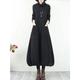 robe noire Robe casual Robe unie Femme robe longue Ruché Poche du quotidien Rendez-vous Sortie Actif Mode Col Roulé manche longue 2023 Ample Noir Vin Kaki M L XL 2XL 3XL