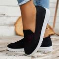 Femme Ballerines Slip-Ons Grandes Tailles Chaussures de confort Extérieur du quotidien Couleur unie Eté Talon Plat Bout rond Sportif Décontractées Confort Marche Maille Mocassins Rouge vin Noir Beige