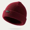 Homme Bonnet en maille Bonnet de pêcheur Bonnet de chalutier Casquette de montre 骷髅头毛线帽 Noir Rouge Laine Skullies Bonnets Enrouler le bord Extérieur Vacances Plein Chaud