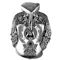 Vikings Guerriers Tatouage Viking Sweat à capuche Dessin Animé Manga Animé Poche avant Art graphique Sweat à capuche Pour Couple Homme Femme Adulte Impression 3D Casual Quotidien