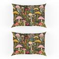 Lot de 2 taies d'oreiller Queen Size à motif champignon - Housse de couette imprimée - Taie d'oreiller douce et respirante - Housse de coussin décorative (50,8 x 76,2 cm)