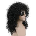 70s 80s rocker mulet perruque cosplay perruque mens long bouclés noir perruque halloween party costume perruque