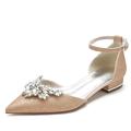 Femme Chaussures de mariage Chaussures habillées Chaussures blanches Mariage Soirée Couleur Pleine Appartements de mariage Chaussures de mariée Chaussures de demoiselle d'honneur Eté Strass Talon Plat