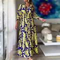 robe swing femme boho robe longue robe maxi robe vert noir bleu à manches longues floral bouton hiver automne v cou mature hiver robe automne robe coupe ample 2023 s m l xl xxl 3xl