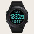 Montre numérique pour hommes Multifonctionnelle Militaire Montre de sport de plein air Lumineuse LED Montre numérique à grand cadran Étanche Bracelet en caoutchouc Montre électronique Pour étudiants