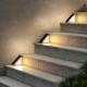 2 pièces solaire étape lumière extérieur escalier lumières led lentille conception super lumineux ip67 étanche anti-vol escalier lumière décor éclairage pour jardin terrasse jardin lampe