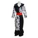 Cent un Dalmatiens Cruella De Vil Robe Costume de Cosplay Bal Masqué Femme Cosplay de Film Vacances Noir Carnaval Mascarade Robe 1 ceinture