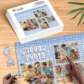 Puzzle personnalisé avec boîte pour photo de famille mémorial pour animaux de compagnie, puzzles papier cartonné blanc pour créer un cadeau personnalisé 500 pièces/100 pièces