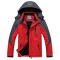 Veste de pluie Homme Veste Capuche Veste coupe vent Veste de ski L'hiver Extérieur Couleur unie Chaud Etanche Coupe Vent Doublure Polaire Pardessus Veste Coupe Vent Manteau Camping Chasse Ski Vert