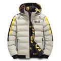 Homme Doudoune Manteau à capuche Rembourré Zippé Poche Imprimer Sport extérieur Normal Extérieur Décontracté / Quotidien Hiver Lettre Noir Jaune Rouge Kaki Doudoune